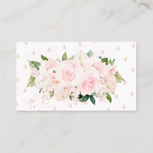 PixDezines Diaper Raffle Blush Rozen Anthuriums Plaatskaartje (Achterkant)