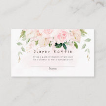 PixDezines Diaper Raffle Blush Rozen Anthuriums