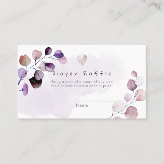PixDezines Diaper Raffle Gum Eucalyptus Place Card Plaatskaartje (Voorkant)