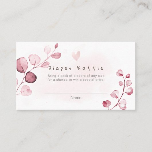 PixDezines Diaper Raffle Gum Eucalyptus Place Card Plaatskaartje (Voorkant)