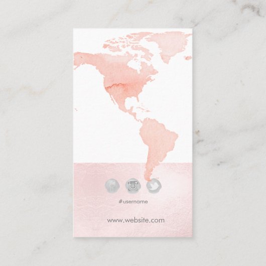 PixDezines die de globale zwarte h2 wereldkaart ga Visitekaartje (Achterkant)