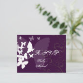 PixDezines die door RSVP, aanpasbare kleur fladder RSVP Kaartje (Staand voorkant)