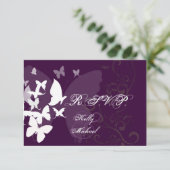 PixDezines die door RSVP, aanpasbare kleur fladder RSVP Kaartje (Staand voorkant)