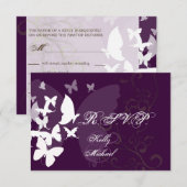 PixDezines die door RSVP, aanpasbare kleur fladder RSVP Kaartje (Voorkant / Achterkant)