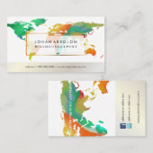 PixDezines die globale/waterverf woordkaart gaan Visitekaartje (Voorkant / Achterkant)