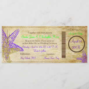 PixDezines die Pass+Beach, Paarse staarvis aan boo Kaart