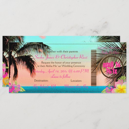 PixDezines die Pass to Paradise instappen Kaart (Voorkant / Achterkant)