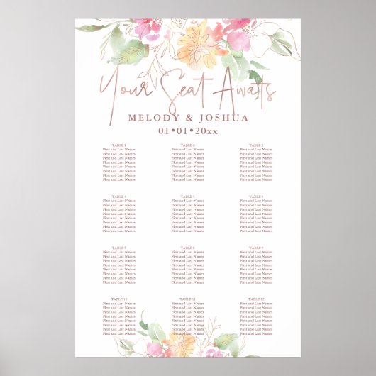 PixDezines die Romance bloemen, Zitplaatsen Poster (Voorkant)