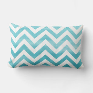 PixDezines digitale aquarel chevron/blauw Kussen