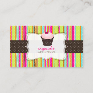 PixDezines dij background/cupcake+plaids Visitekaartje
