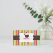 PixDezines dij background/cupcake+plaids Visitekaartje (Staand voorkant)