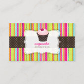 PixDezines dij background/cupcake+plaids Visitekaartje (Voorkant)