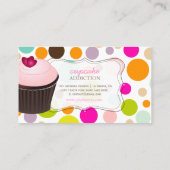 PixDezines dij cupcake+regenboogpolka-punten Visitekaartje (Achterkant)