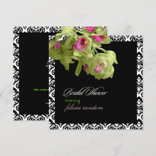 PixDezines dij groene orchid+olivia demask Kaart (Voorkant / Achterkant)