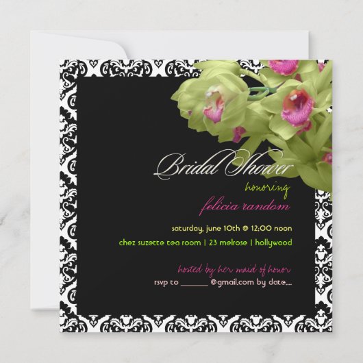 PixDezines dij groene orchid+olivia demask Kaart (Achterkant)