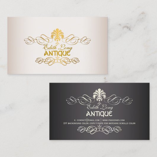 PixDezines dij kleur/antiek rollen faux metaal Visitekaartje (Voorkant / Achterkant)