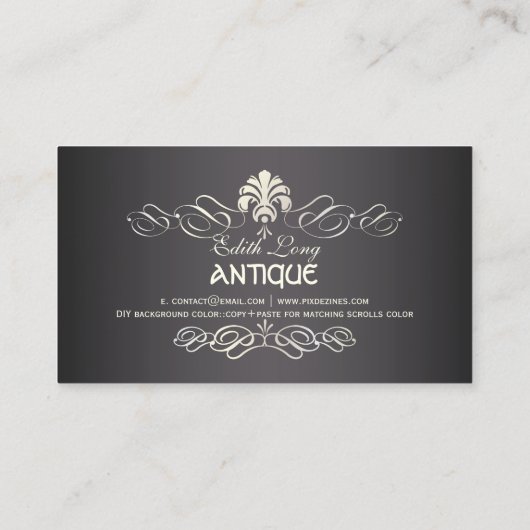 PixDezines dij kleur/antiek rollen faux metaal Visitekaartje (Achterkant)