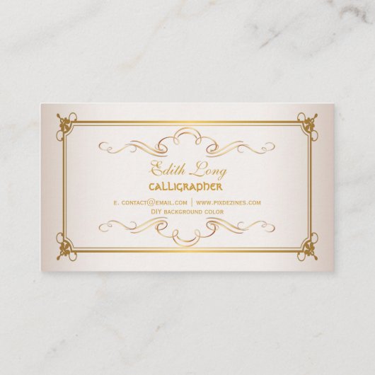 PixDezines dij kleur/antiek rollen Visitekaartje (Achterkant)