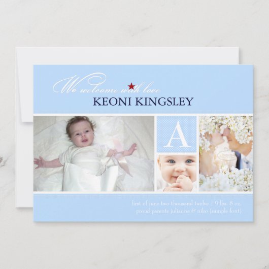 PixDezines dij kleur, geboorteaankondiging/stippen Aankondiging (Voorkant)