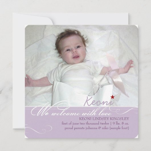 PixDezines dij kleuren, fotos geboorteaankondiging Aankondiging (Voorkant)