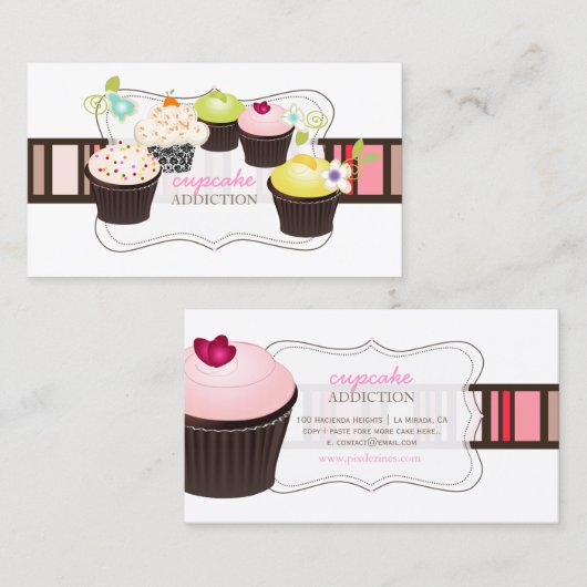 PixDezines dikke cupcake Visitekaartje (Voorkant / Achterkant)