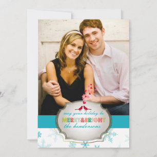 PixDezines dikke kleuren/sneeuwvlokken/vakantiekaa Feestdagenkaart