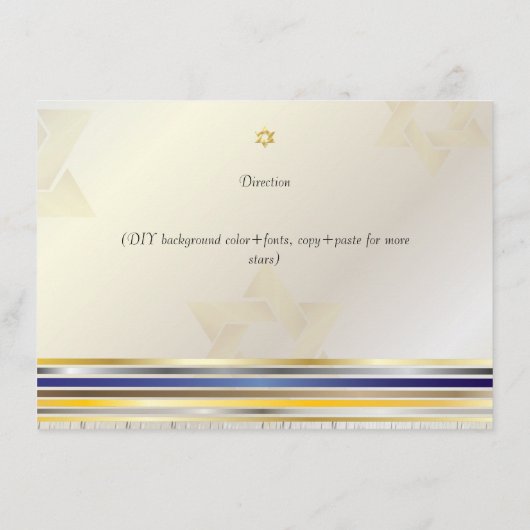 PixDezines direction/talit/bnai mitzvah Informatiekaartje (Achterkant)