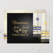 PixDezines direction/talit/bnai mitzvah Informatiekaartje (Voorkant / Achterkant)