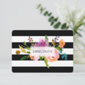 PixDezines Directions mitzvah/DIYstripes/floral Informatiekaartje (Staand voorkant)