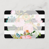 PixDezines Directions mitzvah/DIYstripes/floral Informatiekaartje (Achterkant)