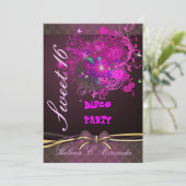 PixDezines Disco Bal Sweet 16/prinses/tiara Kaart (Staand voorkant)