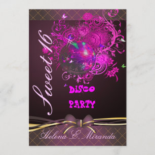 PixDezines Disco Bal Sweet 16/prinses/tiara Kaart