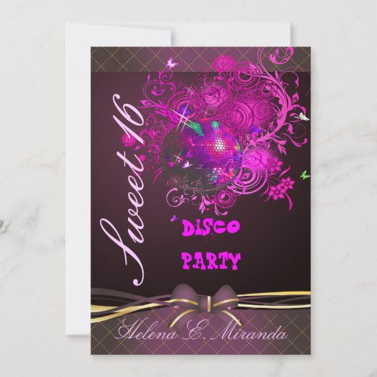 PixDezines Disco Ball Sweet 16/princess/tiara Kaart (Voorkant)