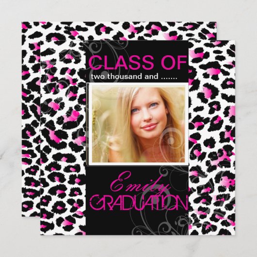 PixDezines diy 2012 graduation, cheetah Kaart (Voorkant / Achterkant)