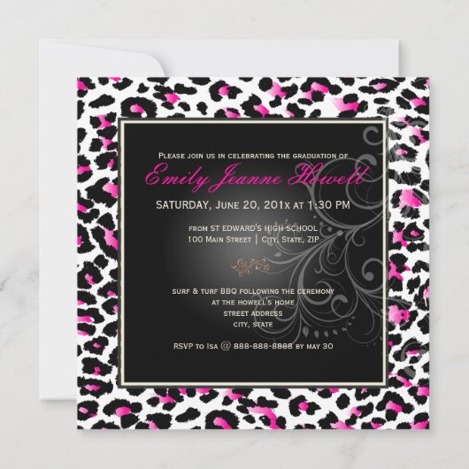 PixDezines diy 2012 graduation, cheetah Kaart (Achterkant)