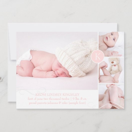 PixDezines diy accent kleur/geboorteaankondiging Aankondiging (Voorkant)