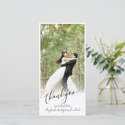 PixDezines DIY achtergrond/dank u bruiloft foto Bedankkaart (Staand voorkant)