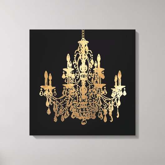 PixDezines DIY Achtergrond/Faux Gouden Kroonluchte Canvas Afdruk (Voorkant)