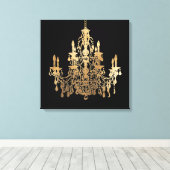 PixDezines DIY Achtergrond/Faux Gouden Kroonluchte Canvas Afdruk (Insitu (Houten vloer))