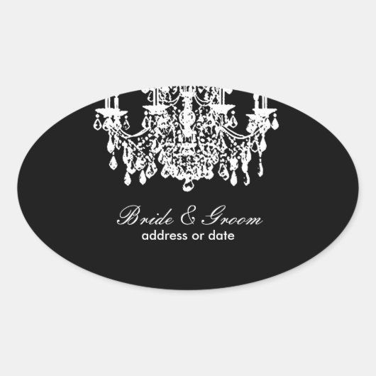 PixDezines diy achtergrond kleur, kroonluchter Ovale Sticker (Voorkant)