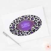PixDezines DIY achtergrond kleur/paarse cheetah Ovale Sticker (Envelop)
