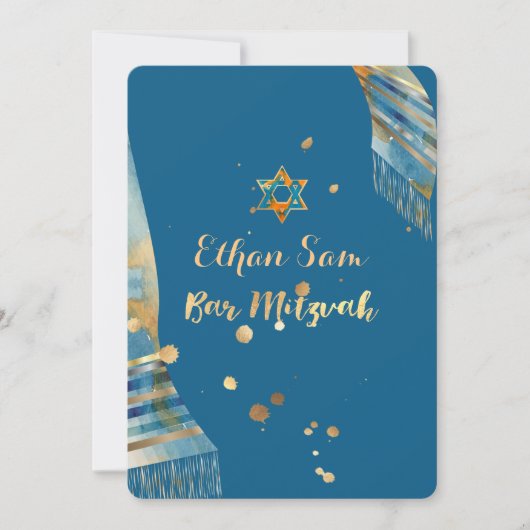 PixDezines DIY achtergrond kleur/talit/Mitswa Kaart (Voorkant)