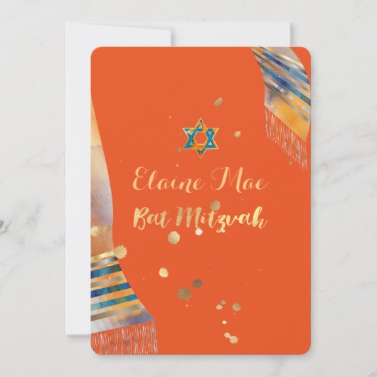 PixDezines DIY achtergrond kleur/talit/Mitswa Kaart (Voorkant)