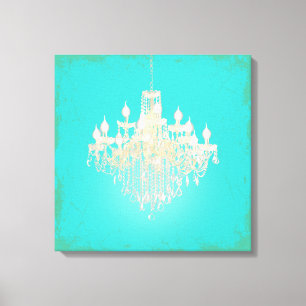 PixDezines DIY Achtergrond/Kristallen Kroonluchter Canvas Afdruk