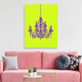 PixDezines DIY Achtergrond/Paaarse Kroonluchter Canvas Afdruk (Insitu (Woonkamer))