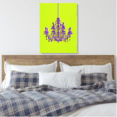 PixDezines DIY Achtergrond/Paaarse Kroonluchter Canvas Afdruk (Insitu (Slaapkamer))
