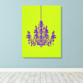 PixDezines DIY Achtergrond/Paaarse Kroonluchter Canvas Afdruk (Insitu (Houten vloer))