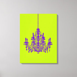 PixDezines DIY Achtergrond/Paaarse Kroonluchter Canvas Afdruk