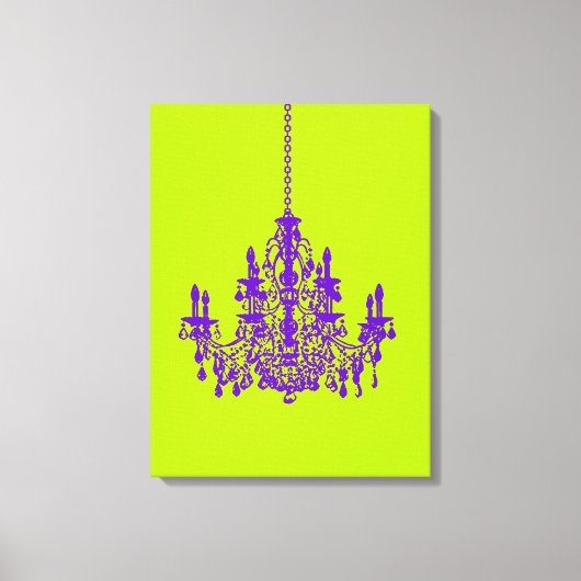 PixDezines DIY Achtergrond/Paaarse Kroonluchter Canvas Afdruk (Voorkant)