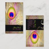 PixDezines DIY achtergrond/pauw+filigraan wervelin Visitekaartje (Voorkant / Achterkant)